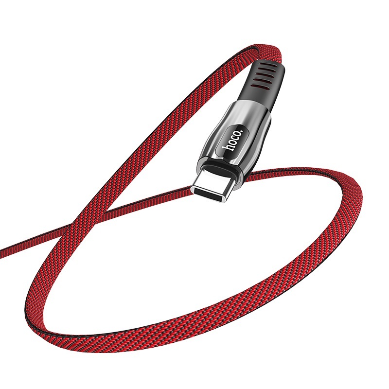  کابل USB به Type-C هوکو مدل U70 به طول 1.2 متر رنگ قرمز نمای یک سر کابل 